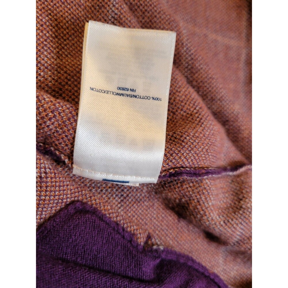 Lands' End Plus Size 2X 20W 22W Purple Burgundy Plaid 100% Cotton Open Front - Picture 6 of 11